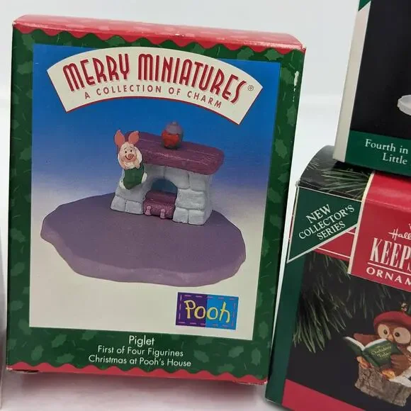 Hallmark Ornaments Keepsake Vintage Age Collection Chipmunk Pooh Piglet W/Boxes - Picture 8 of 12